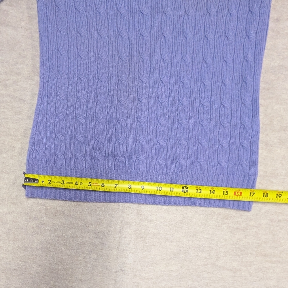 Ralph Lauren Cashmere Lavender Cable Knit Scoop Neck Short Sleeve Sweater - Picture 5 of 7